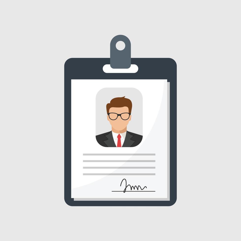 A man with glasses and a tie is on a clipboard vector