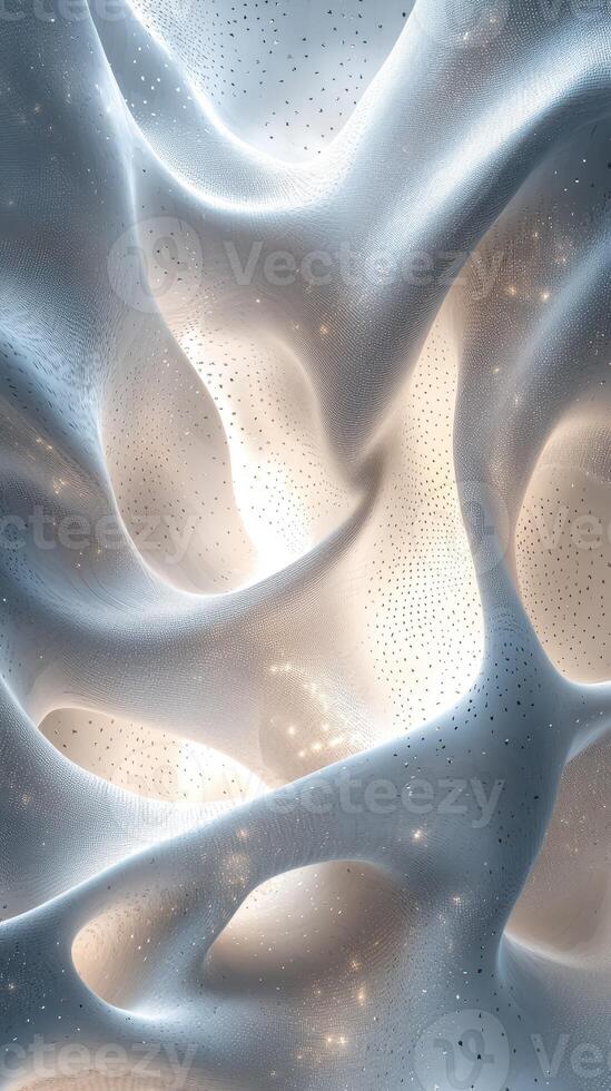 Soft, flowing abstract patterns blend light and texture in a dreamy, ethereal space photo