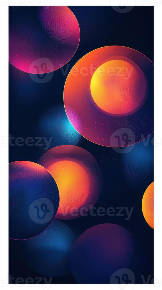 Colorful abstract spheres floating in a dark background create a mesmerizing visual experience during a creative art session photo