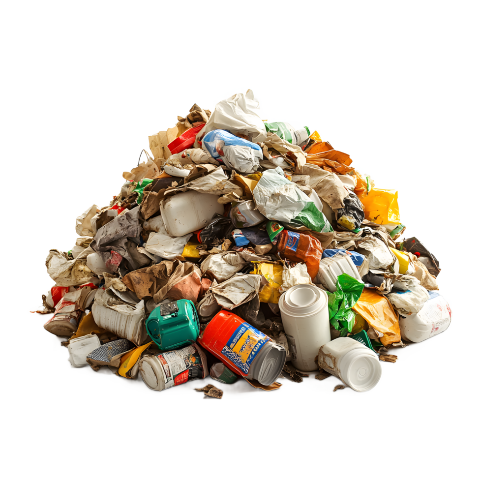High Angle View of a Large Pile of Mixed Garbage png