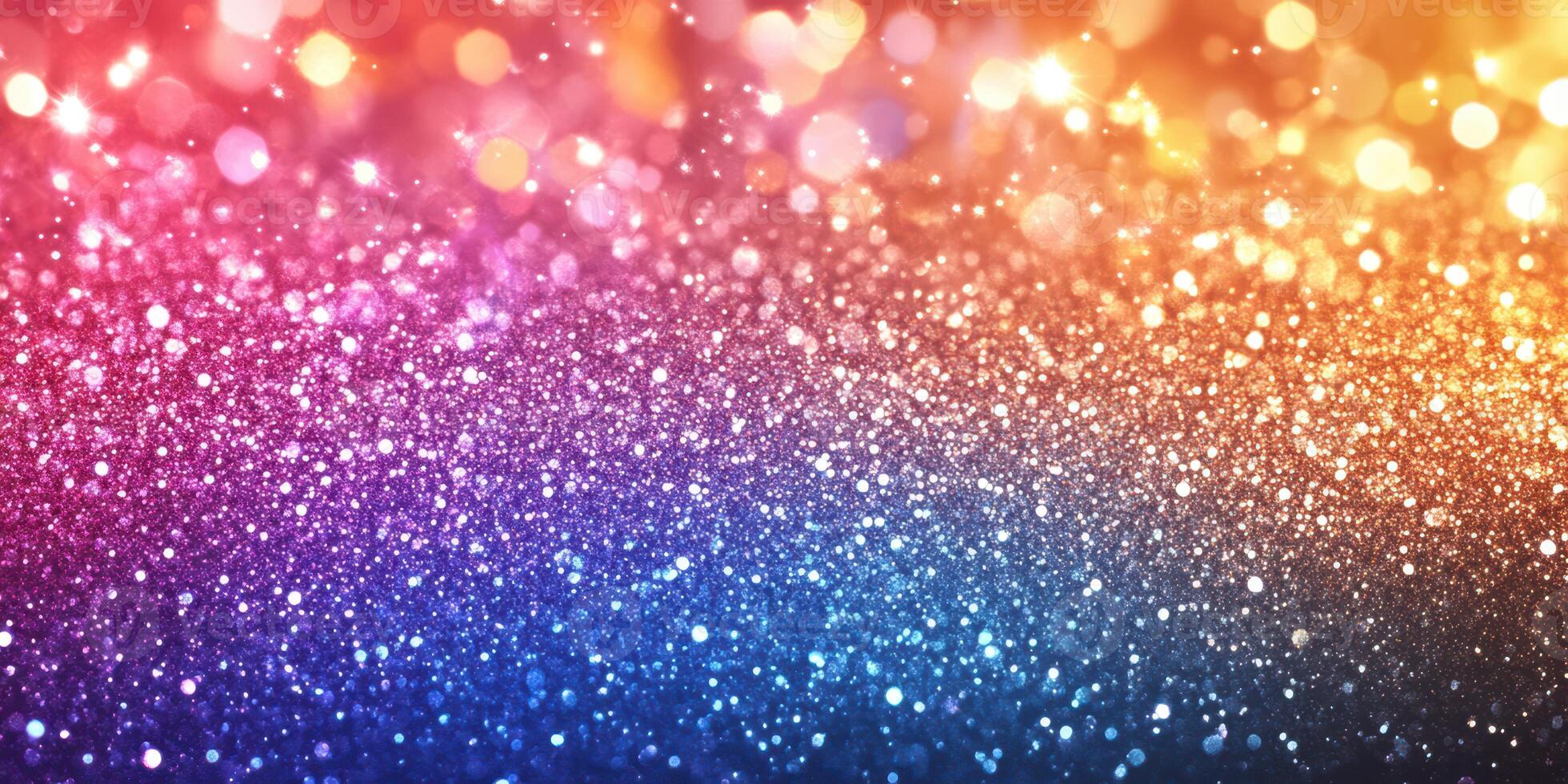 Shimmering lights create a captivating bokeh effect in vibrant colors for an enchanting atmosphere photo