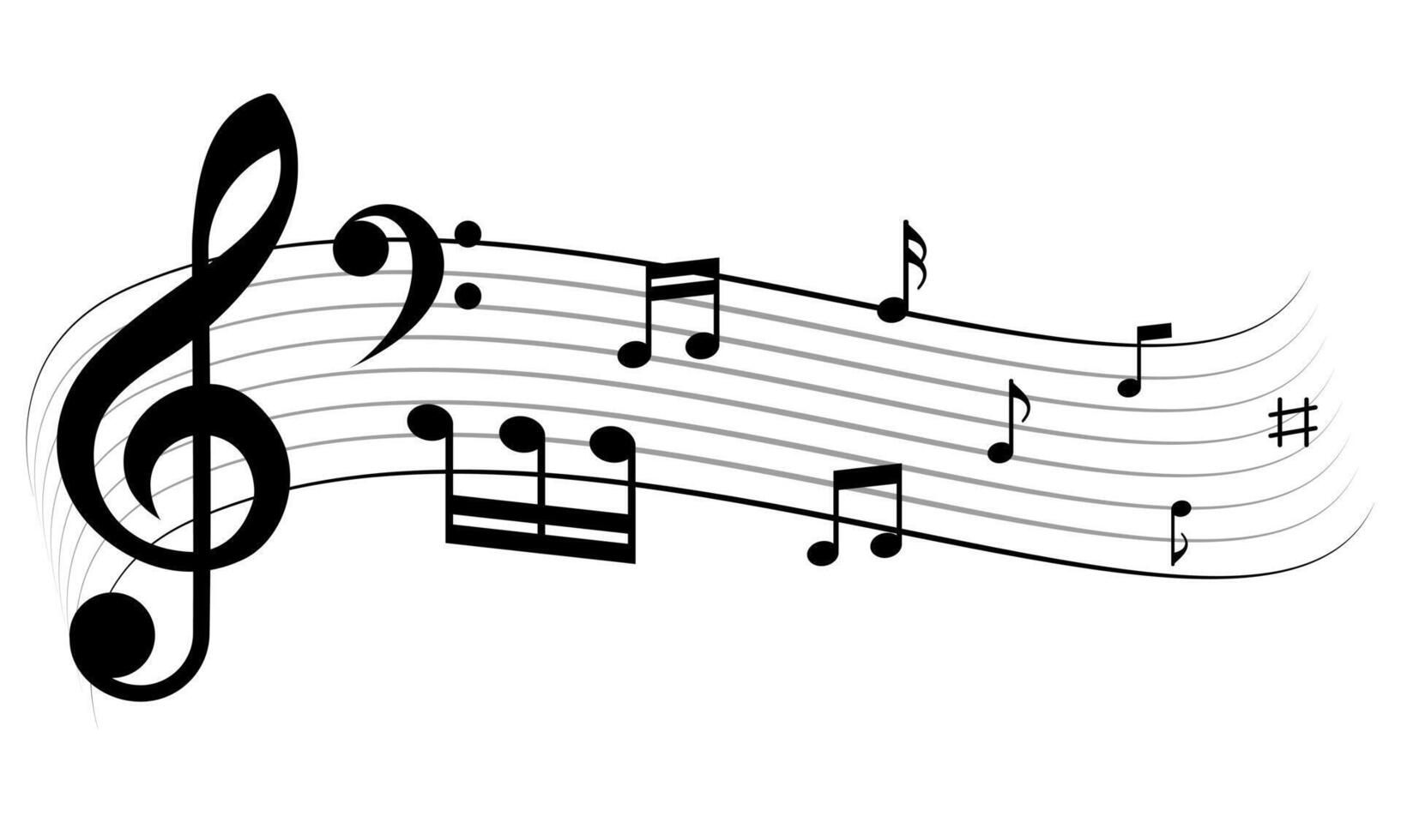 ollection of musical notes, symbolizing the beauty and flow of music. vector