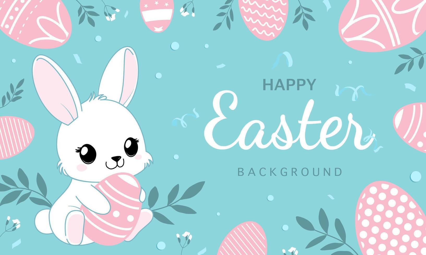 Happy Easter banner. Trendy Easter design with eggs in pastel colors. Modern minimal style. vector