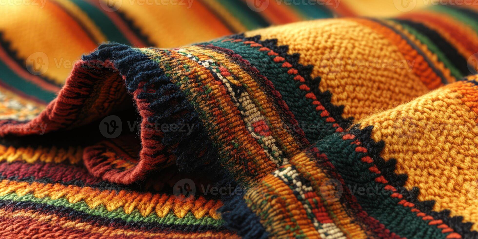 Beautiful handmade textile featuring vibrant colors and intricate patterns perfect for any decor photo