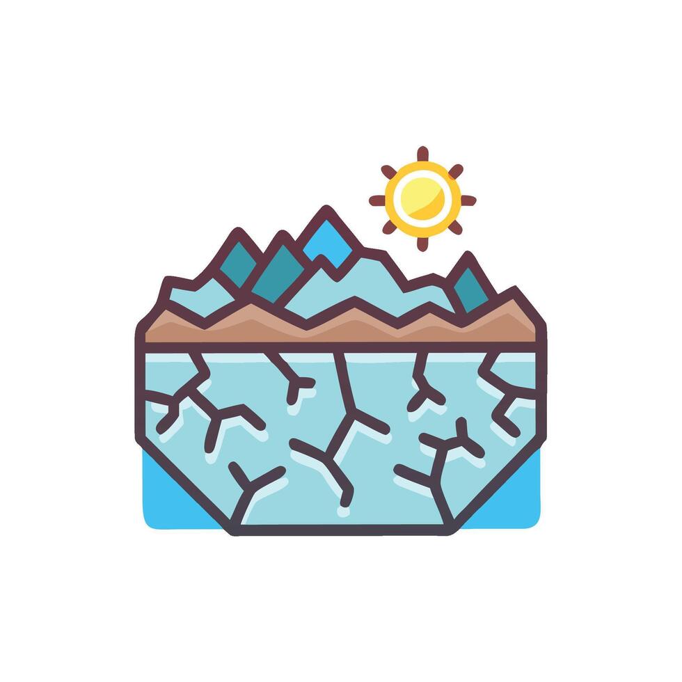 Detailed Permafrost Art for Environmental Themes vector