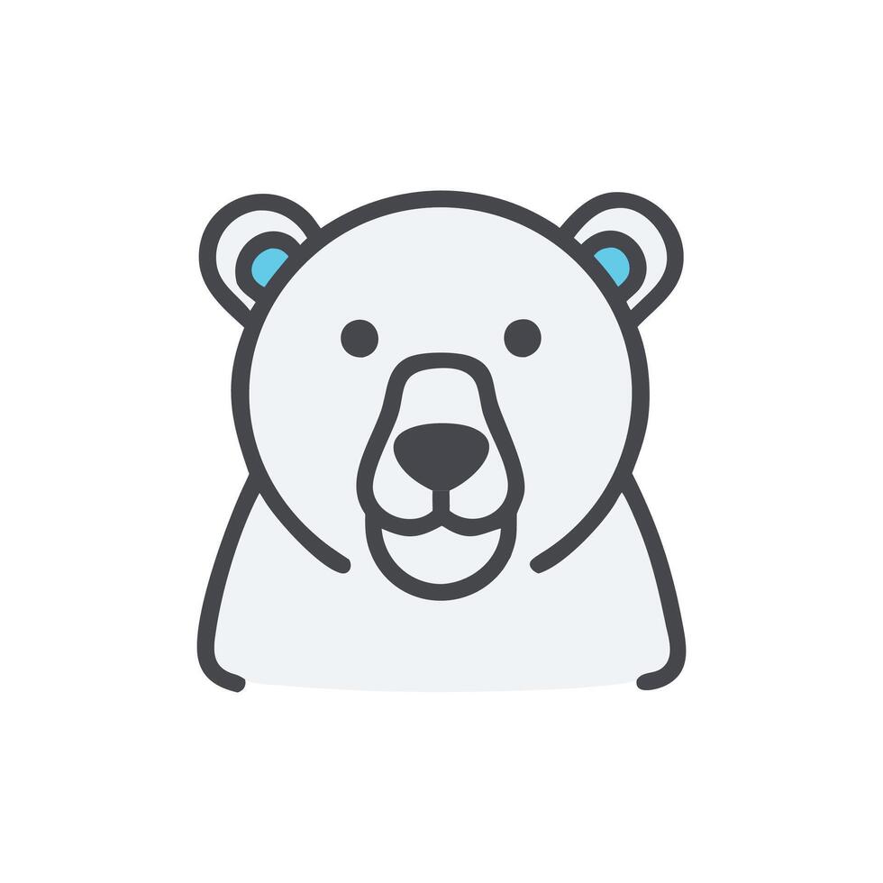 Graceful Polar Bear Winter Icon vector