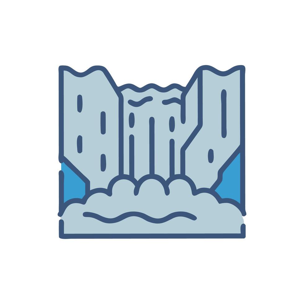 Majestic Waterfall Icon for Scenic Views vector