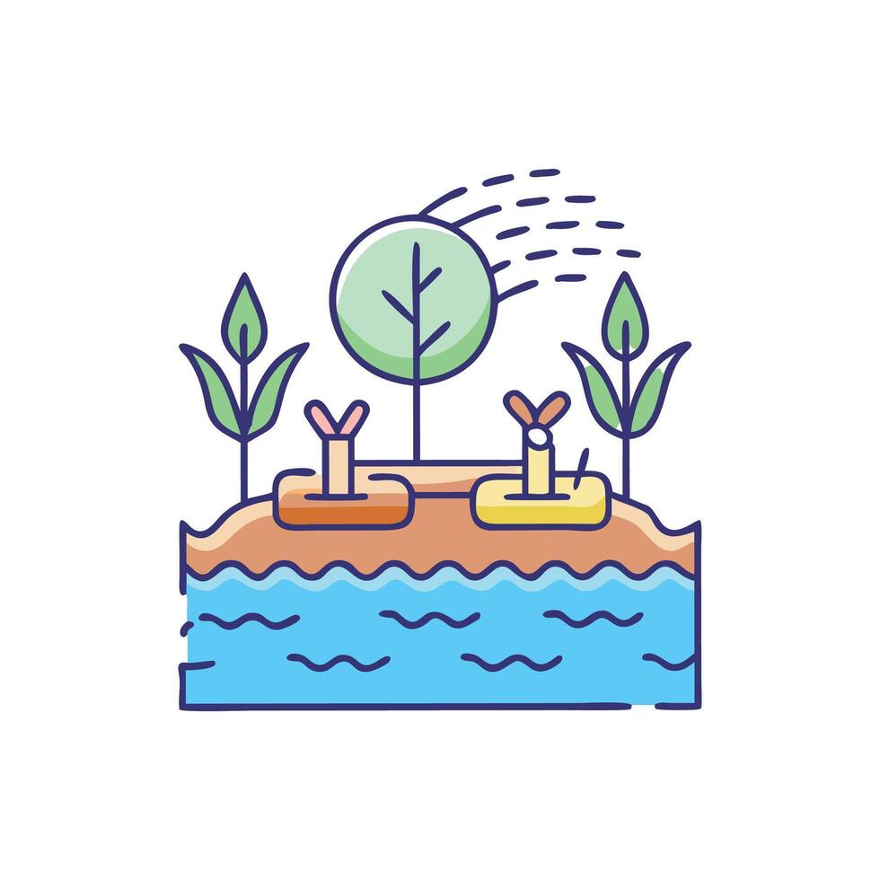 Significant Wetland Restoration Art for Nature vector