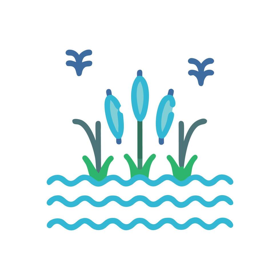 Unique Wetlands Icon for Environmental Themes vector