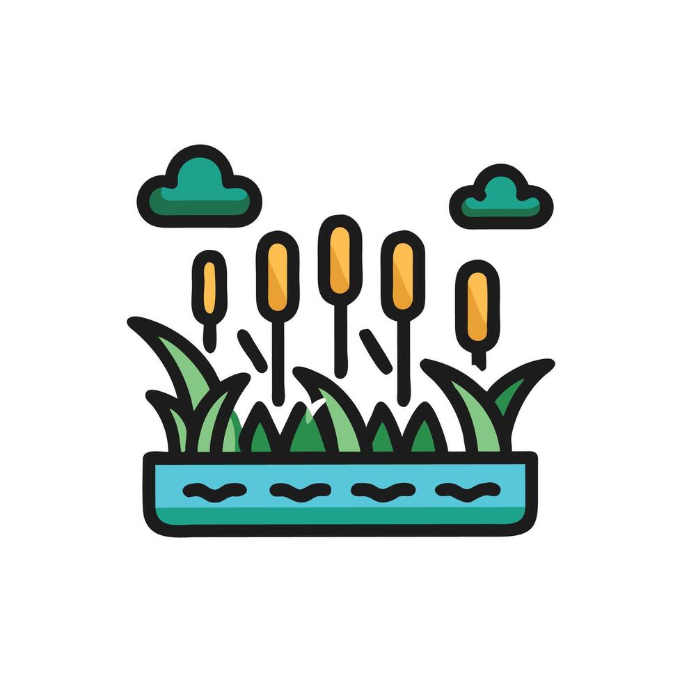 Vibrant Wetlands Scene for Nature Lovers vector