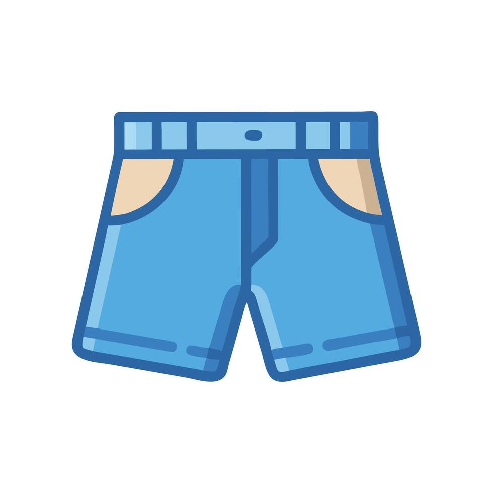 Casual Denim Shorts Icon for Summer Style vector