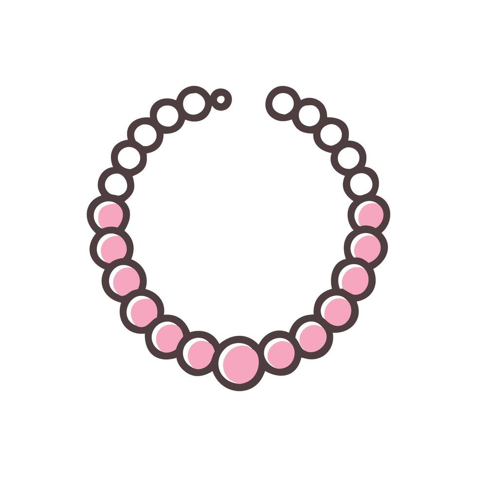 Chic Pearl Necklace Icon for Accessories vector