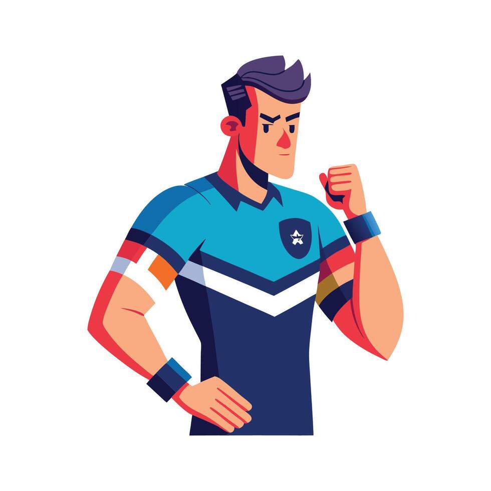 Dynamic Football Player Setting Captains Armband vector