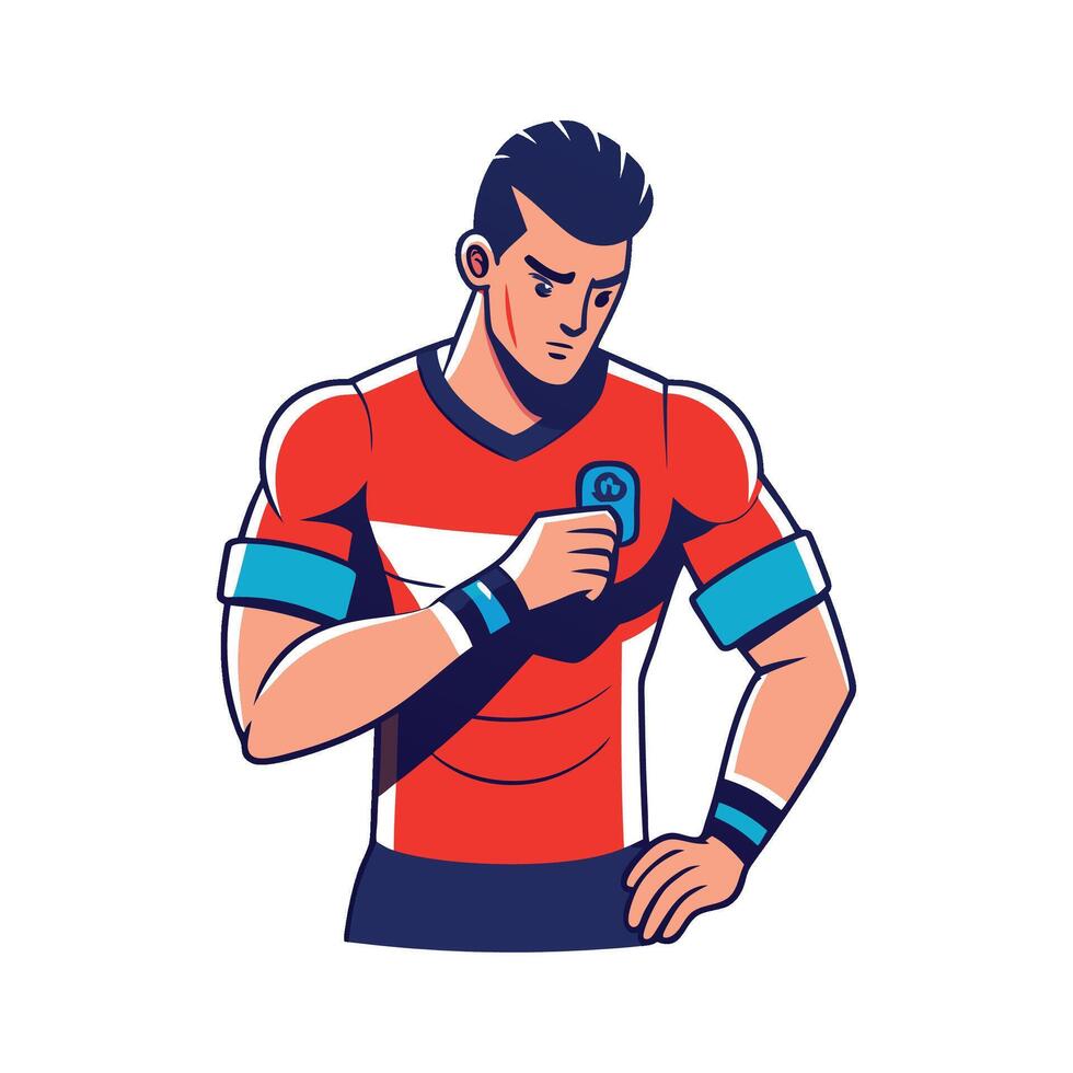 Athletic Player Aligning Captains Armband vector