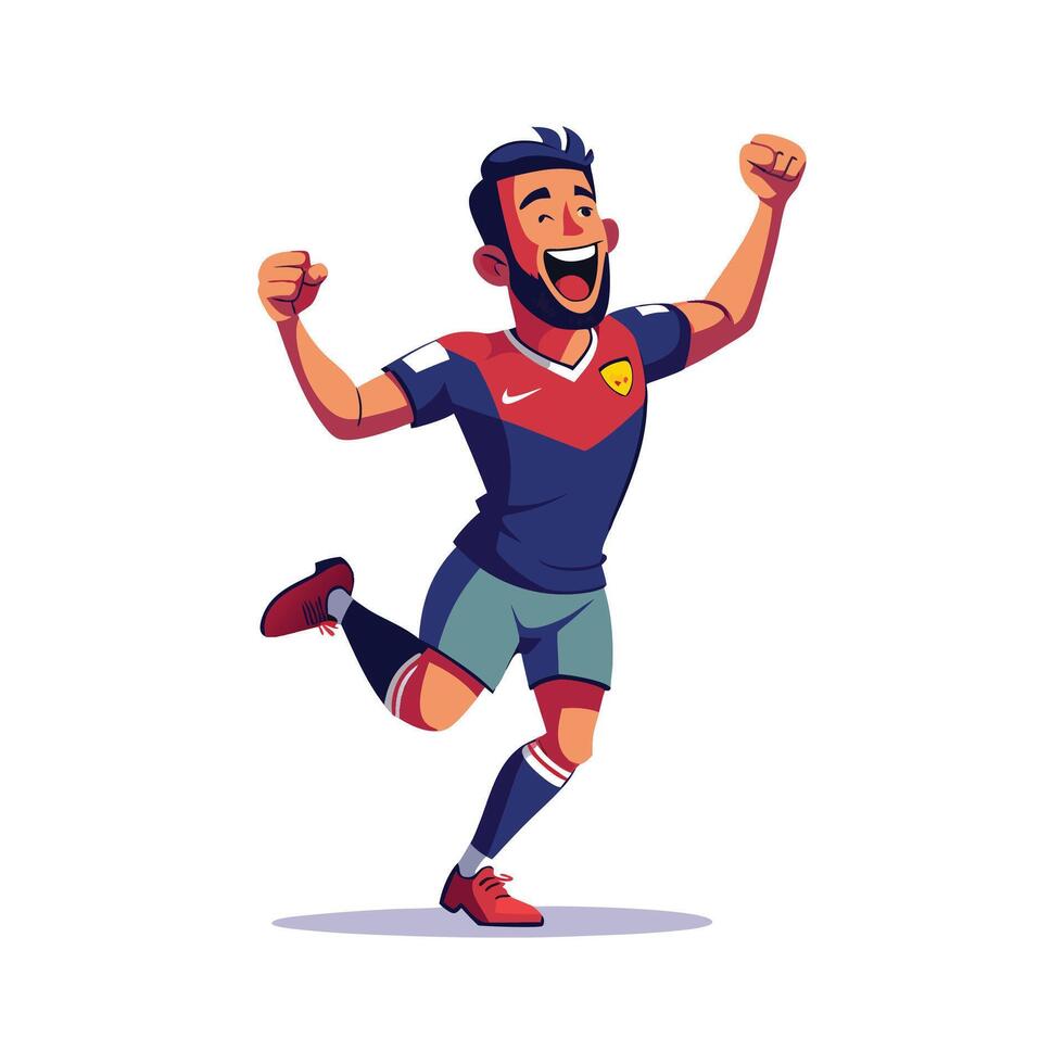Player Celebrating Goal in Football Match vector