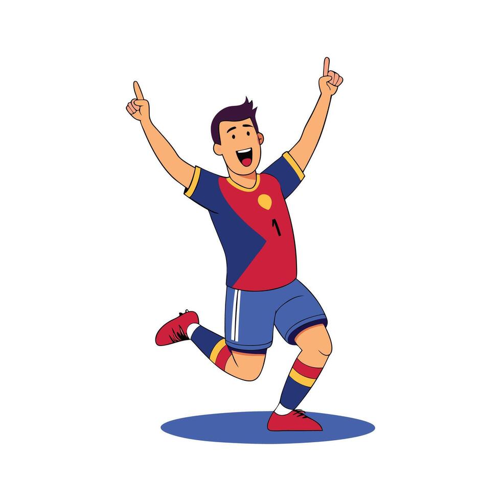 Player Celebrating with Pointed Finger Gesture vector