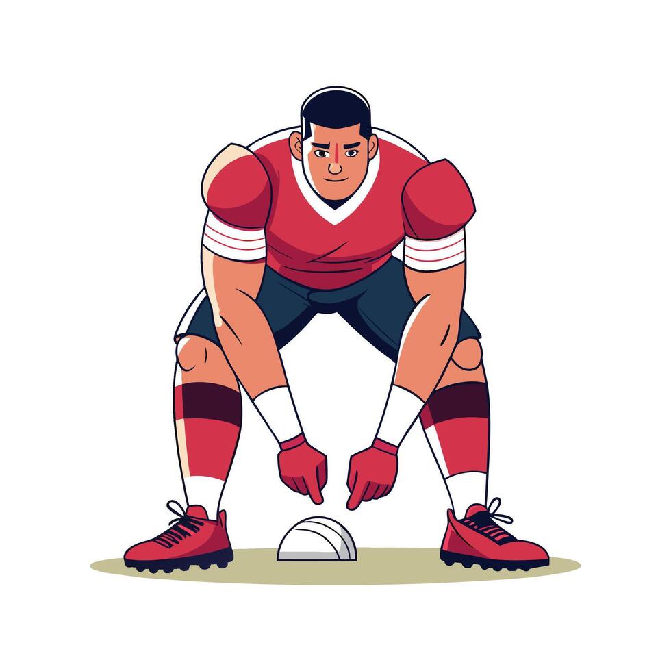 Athlete Ensuring Shin Guards are Secure vector