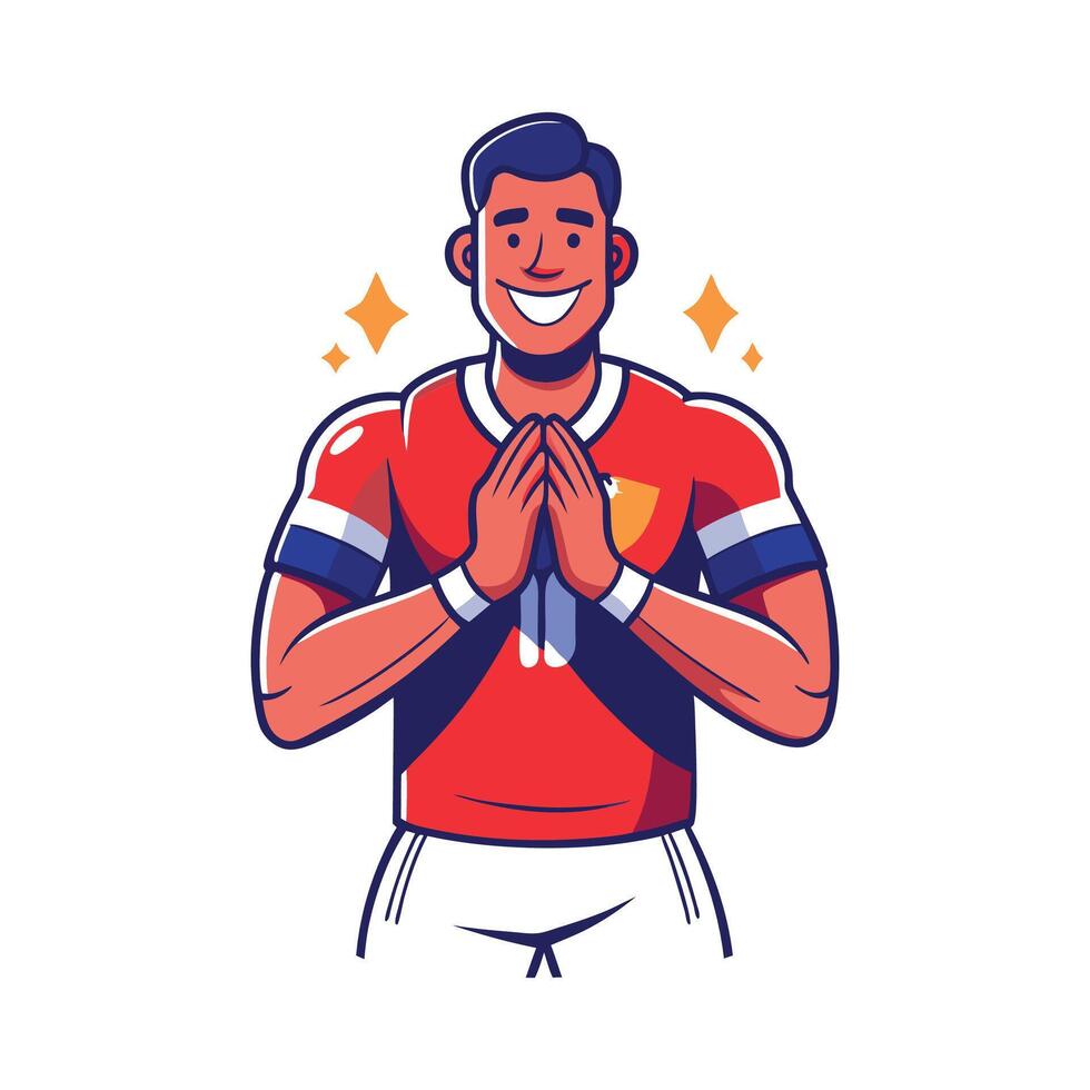 Supportive Player Clapping to Inspire Team vector