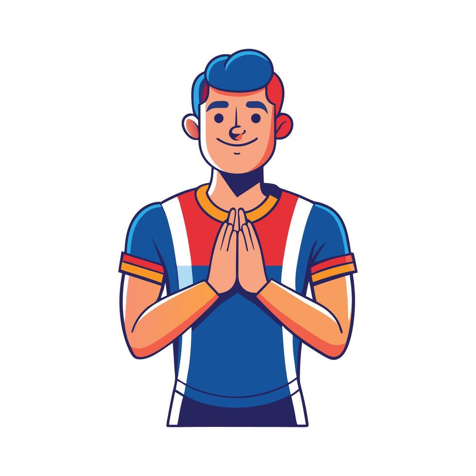 Player Clapping to Encourage Teammates vector