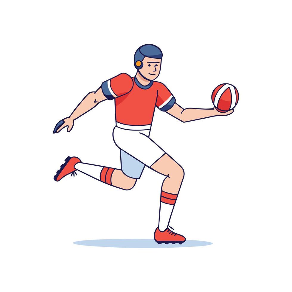 Football Player Managing Ball with Outstep Skills vector
