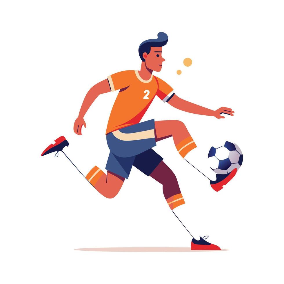 Player Skillfully Handling Ball with Thigh vector