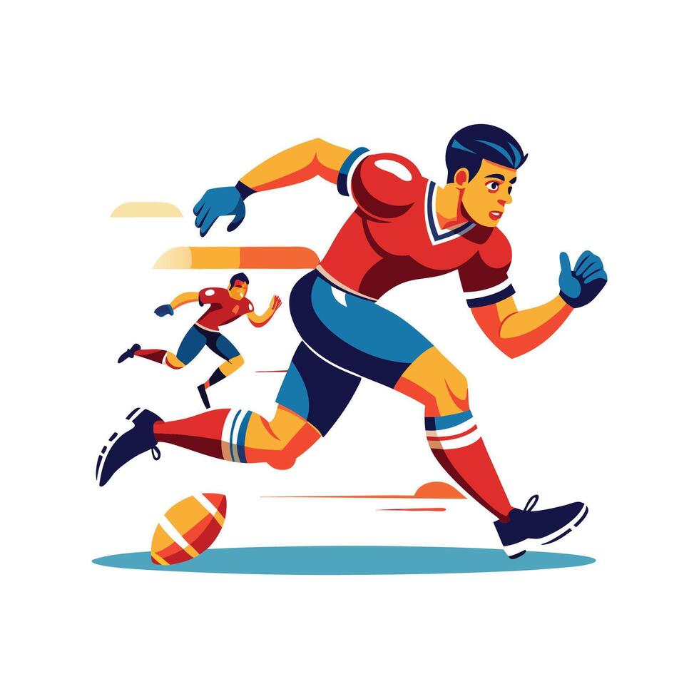 Football Player Skillfully Dodging Tackle vector