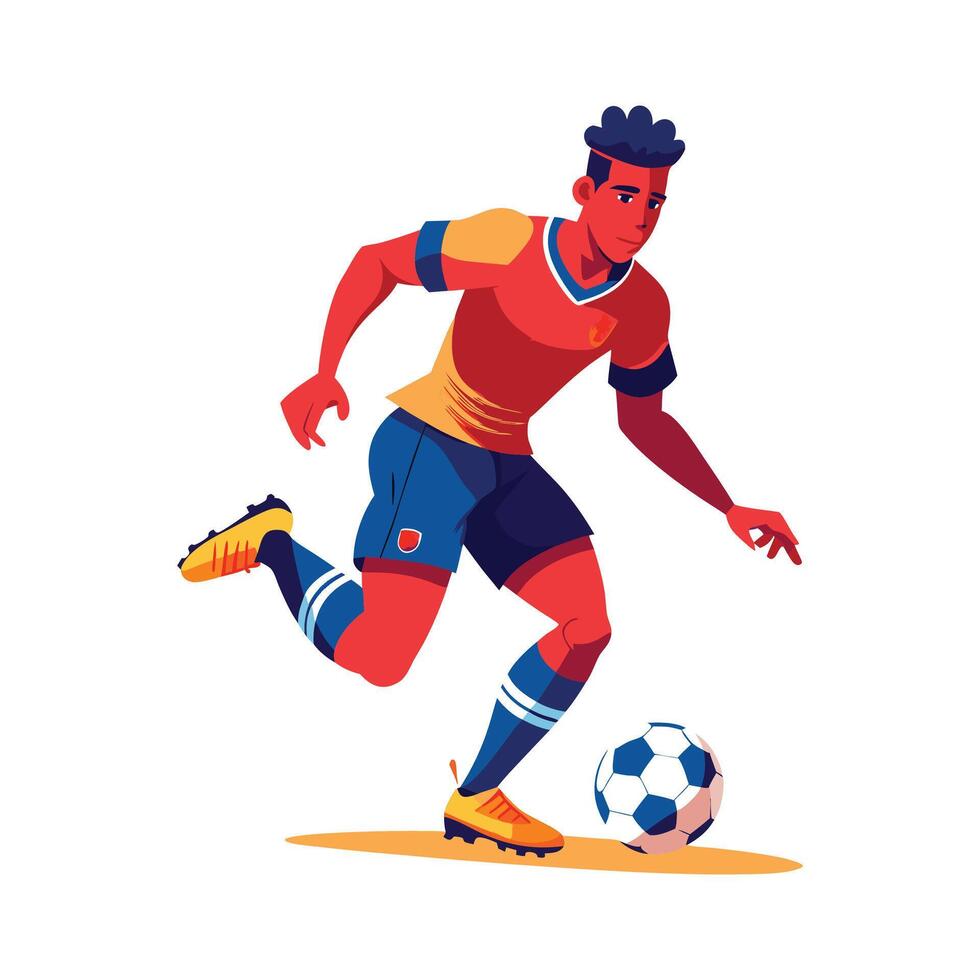 Engaging Football Play with Dribbling Action vector