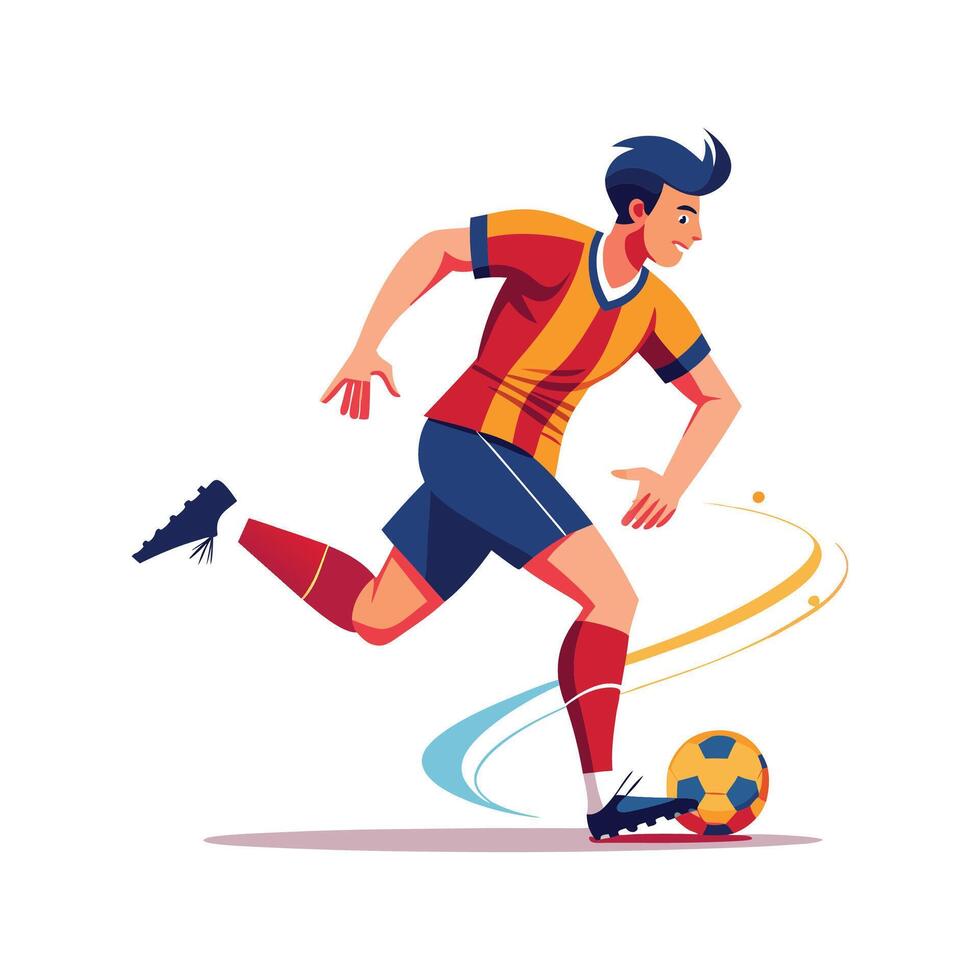 Skillful Dribble by Football Player Against Opponent vector