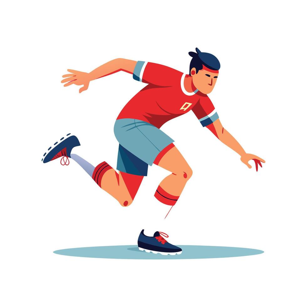 Football Players Skillful Step Over Move vector