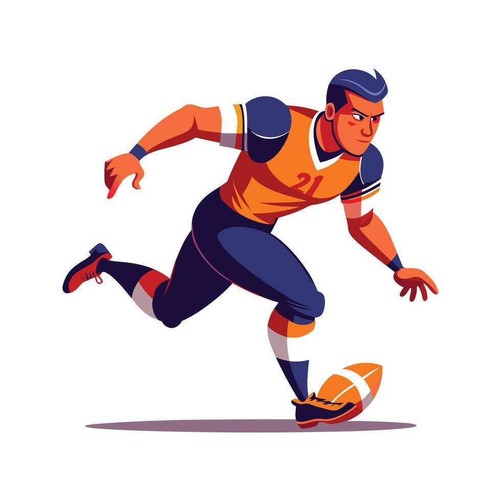 Football Player Performing Step Over Move vector