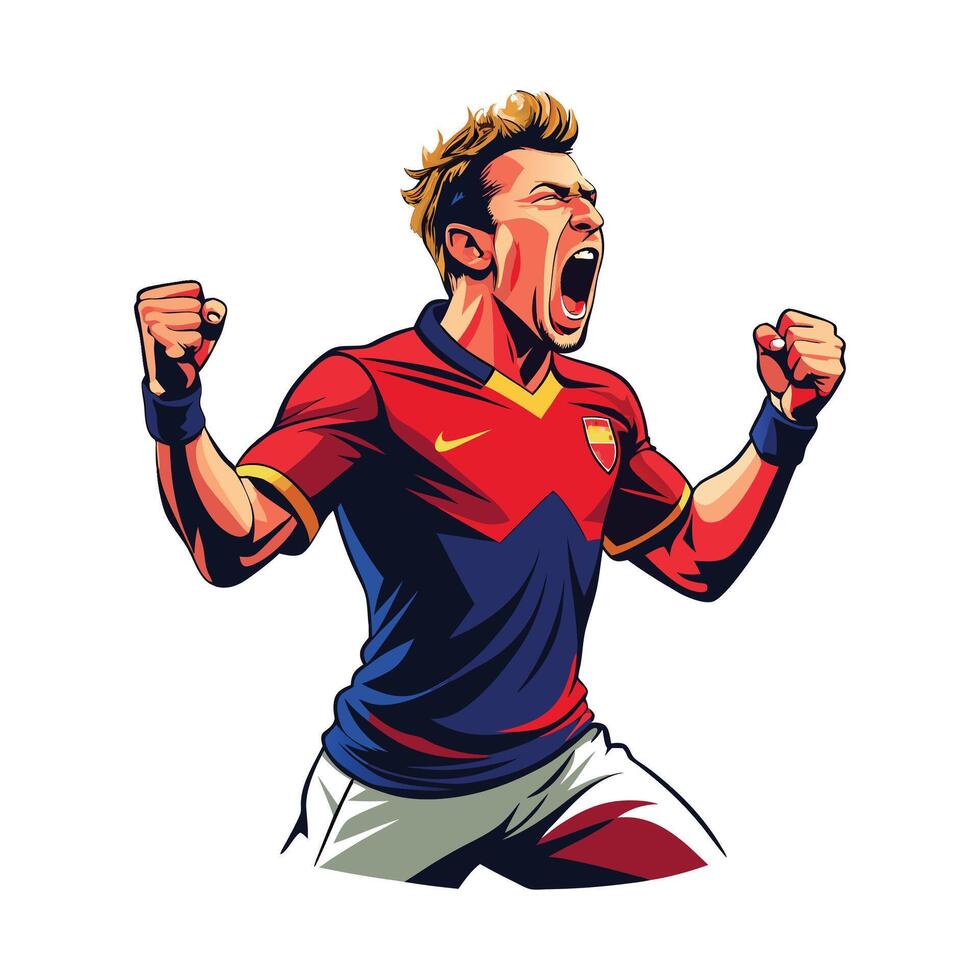 Fierce Celebration Shout by Football Player vector
