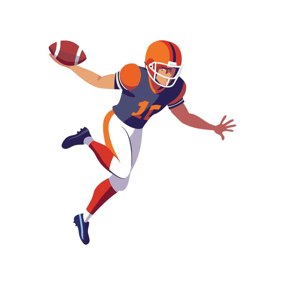 Football Player Heading the Ball in Action vector