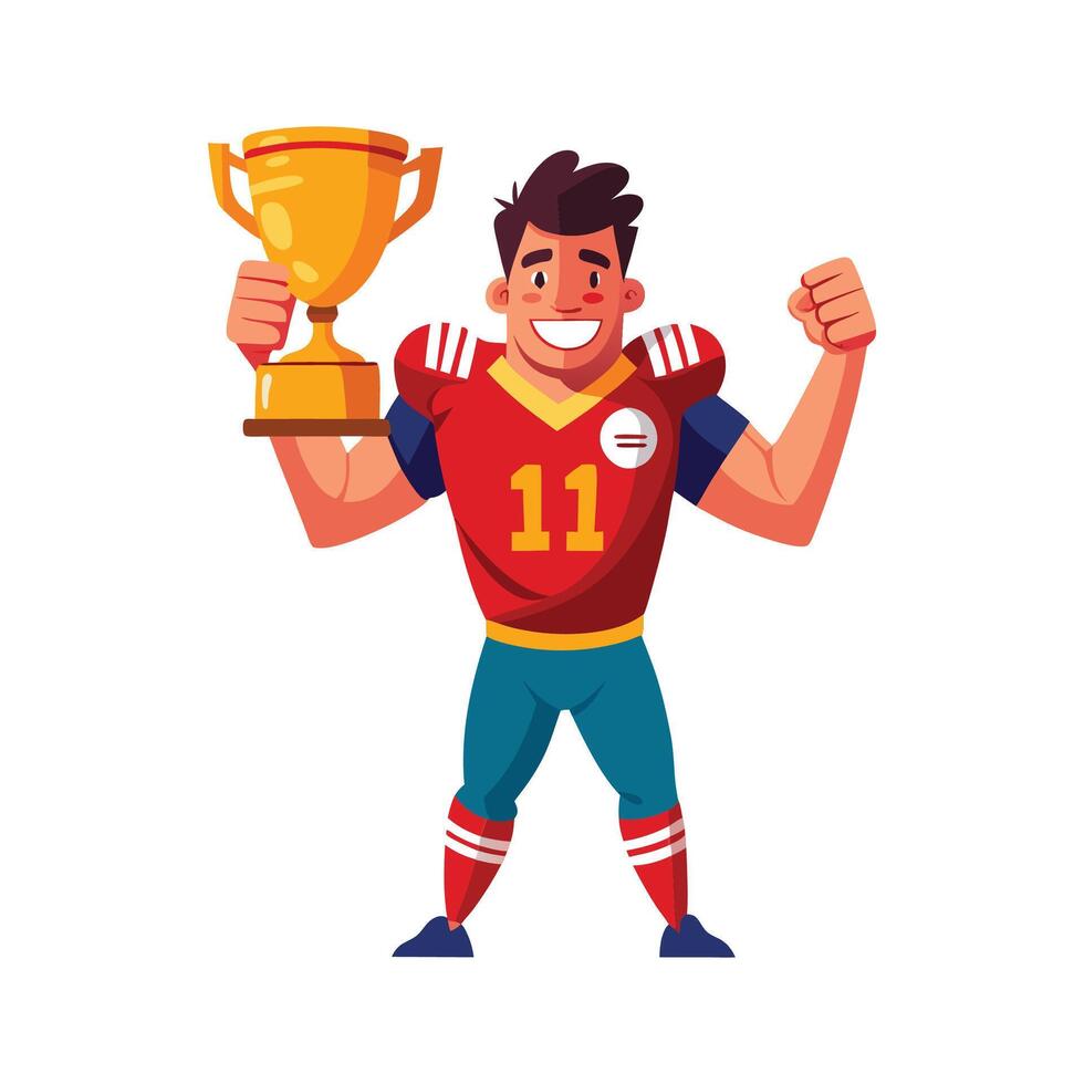 Football Players Trophy Celebration After Win vector