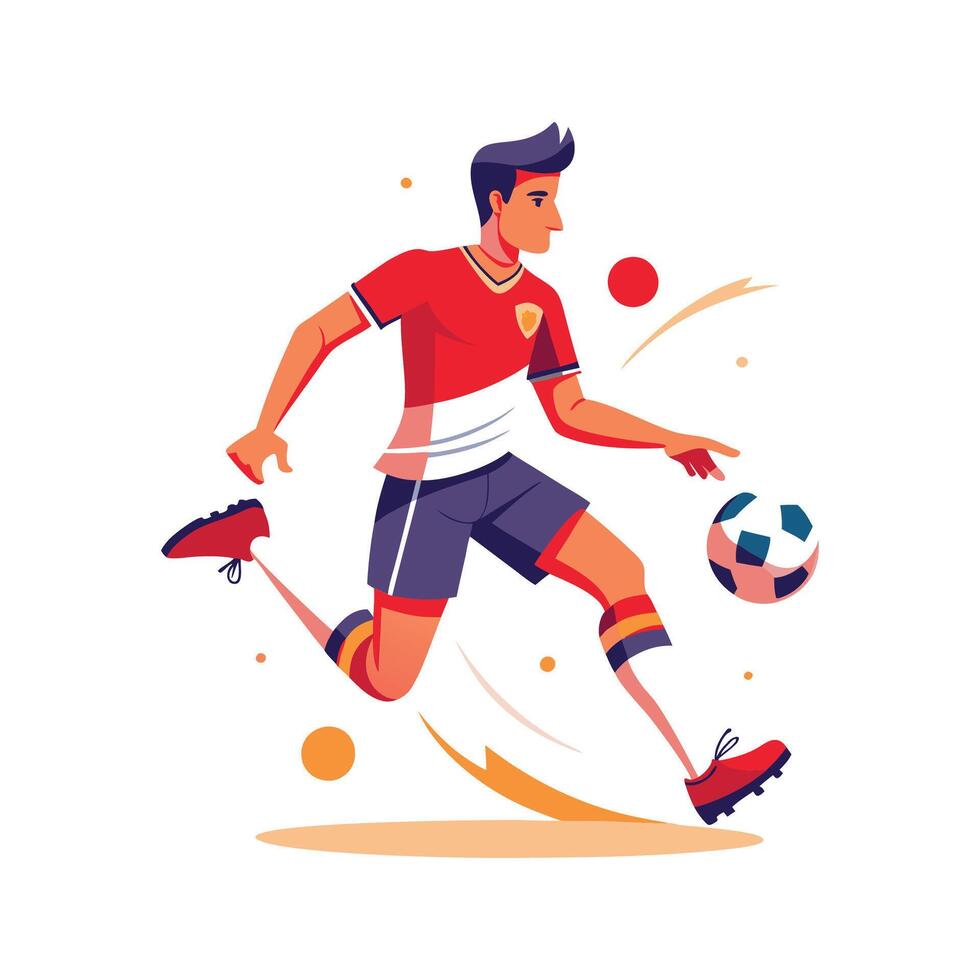 Football Player Skillfully Juggling Ball vector
