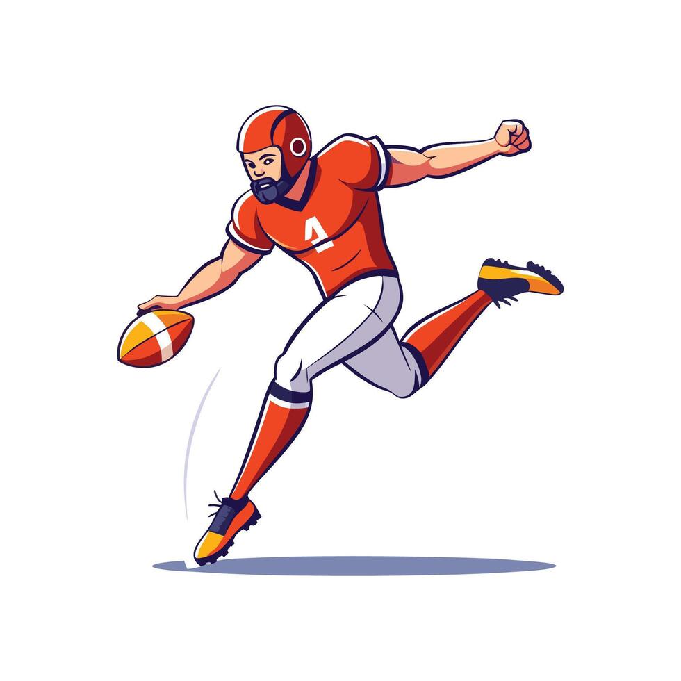 Football Player Passing Ball with Precision vector