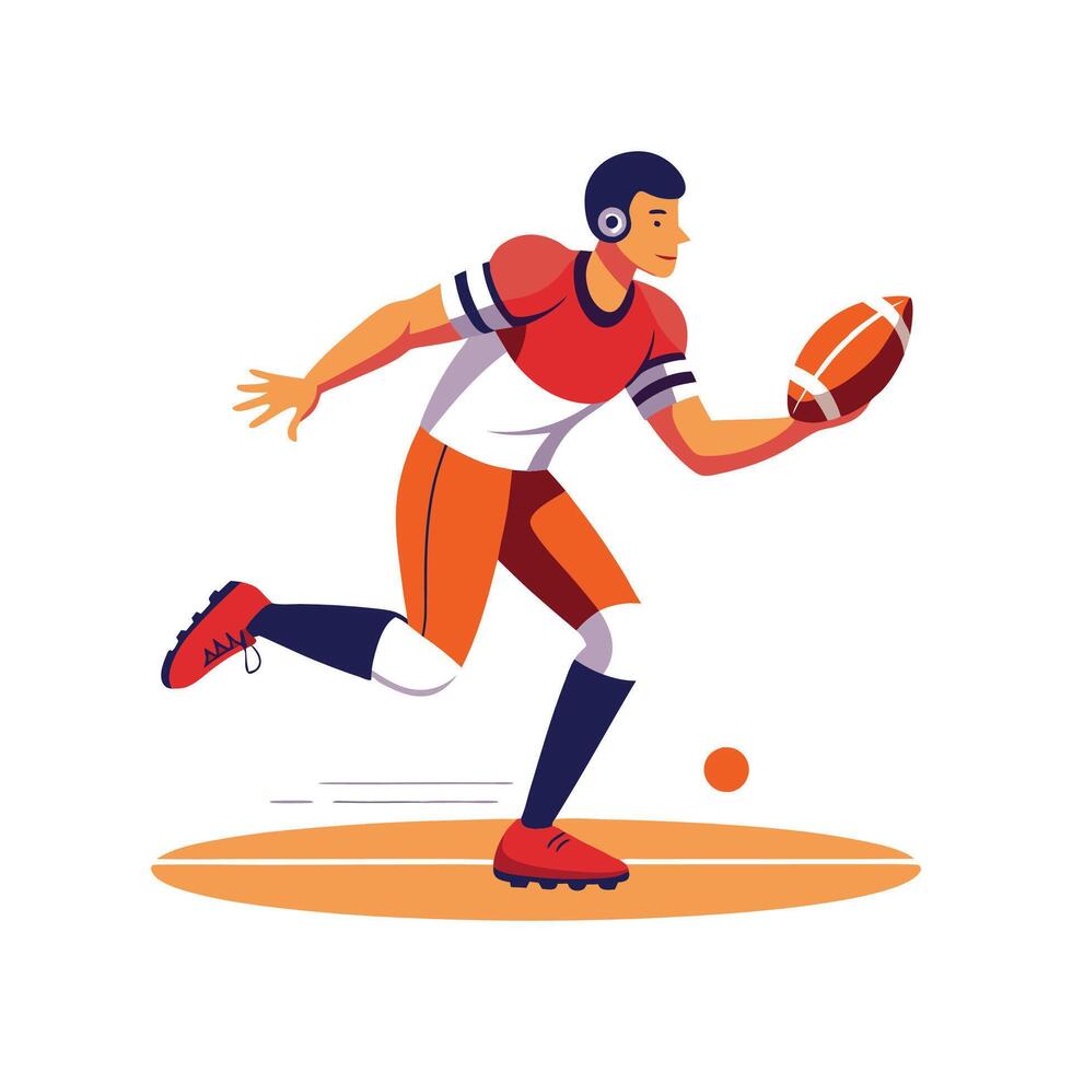 Football Player Skillful One Touch Pass Move vector