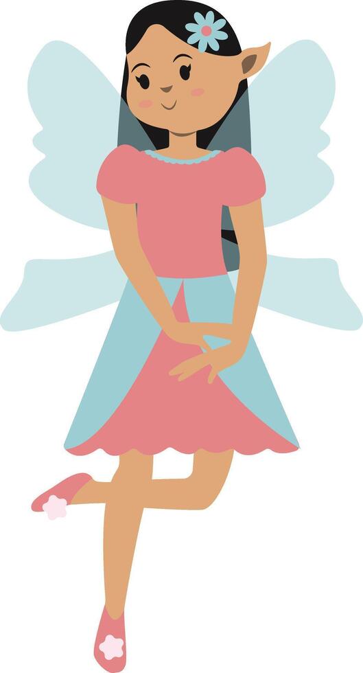 Little Lady Fairy Illustration with Cartoon Design. vector