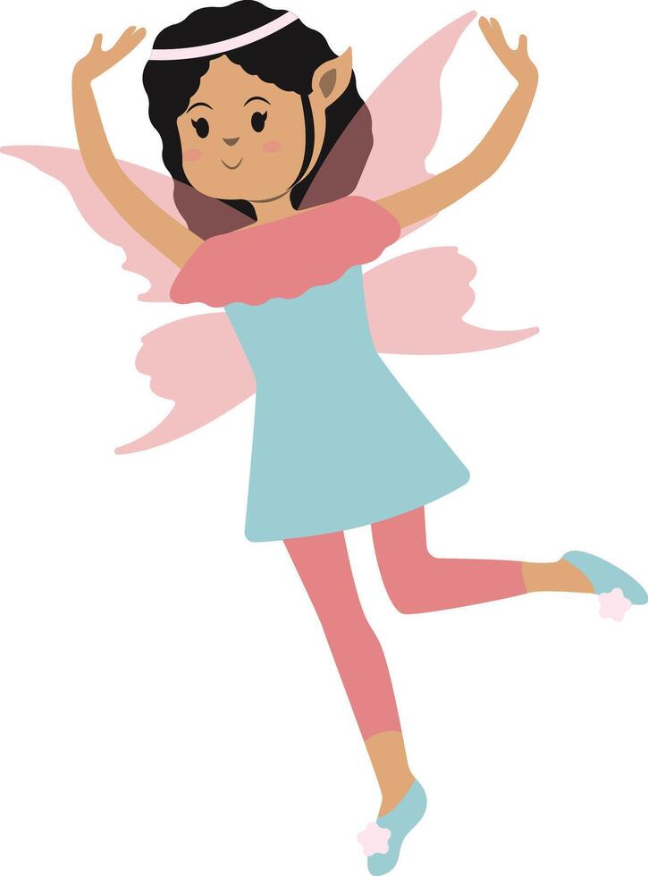 Little Lady Fairy Illustration in Cartoon Design. vector