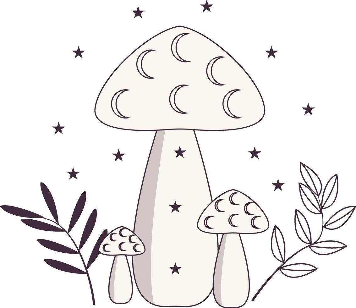 Illustration of Celestial Mushroom Isolated on White Background. vector