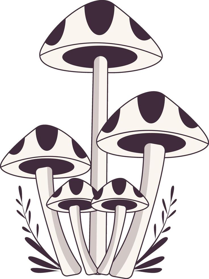 Celestial mushroom in mystical design. vector