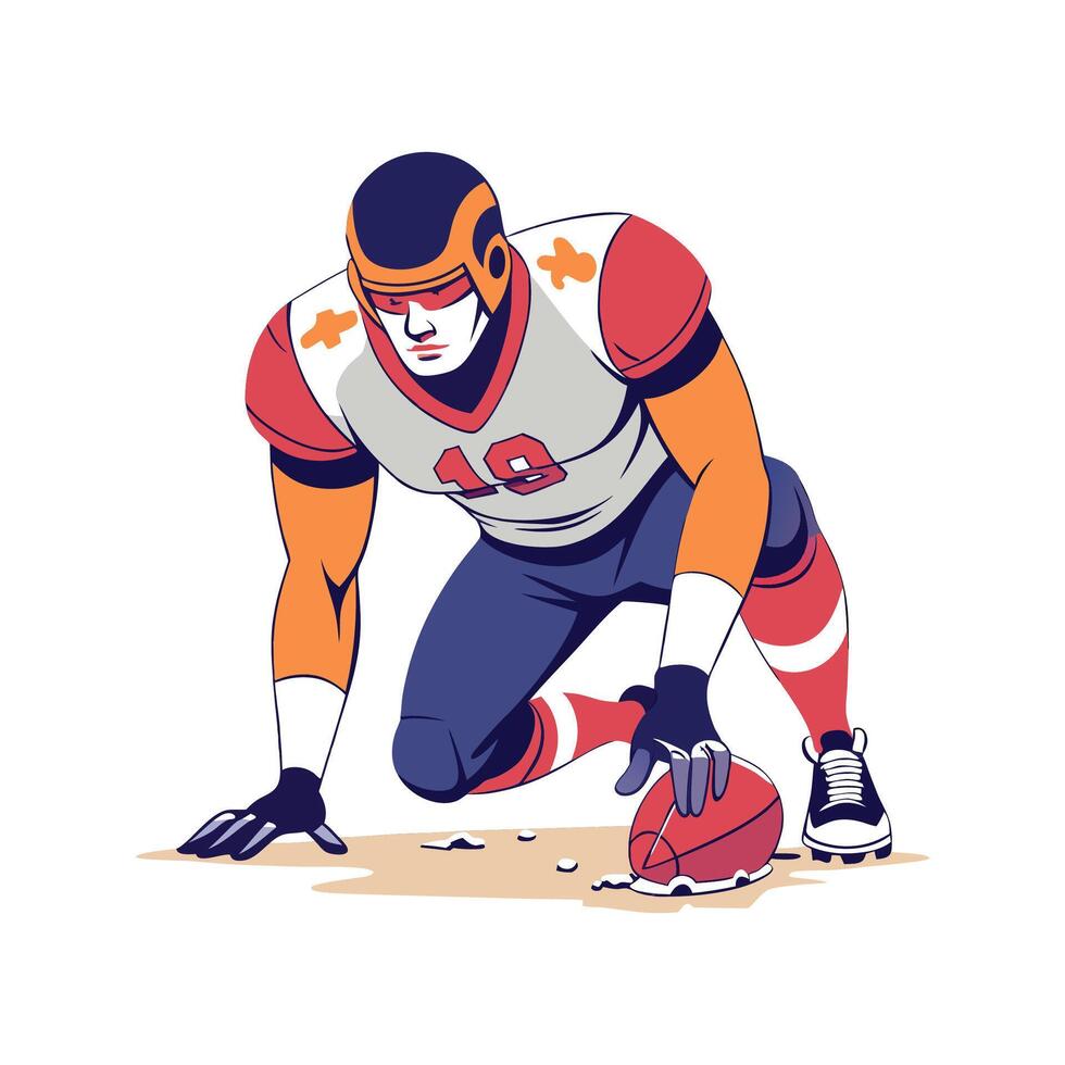 Football Player Getting Up After Tackle vector