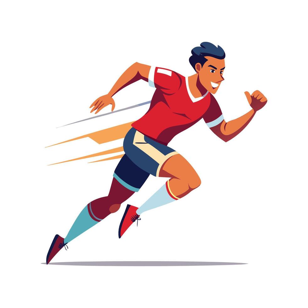 Football Player Racing Down the Wing, vector