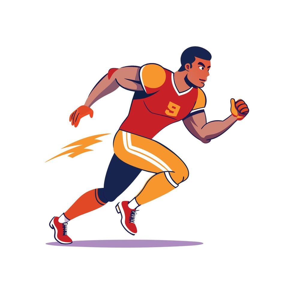 Athlete Running Fast with the Ball vector