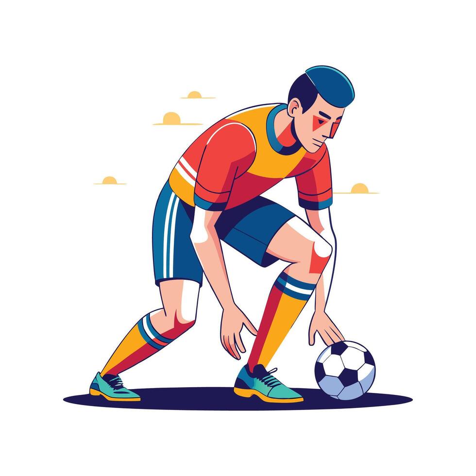 Player Preparing for Free Kick Setup vector