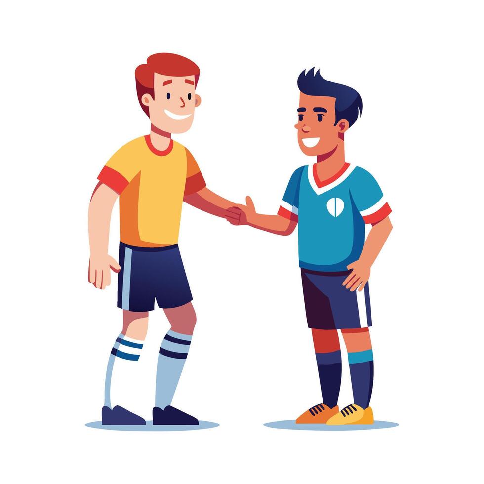 Athlete Shaking Hands to Show Respect vector