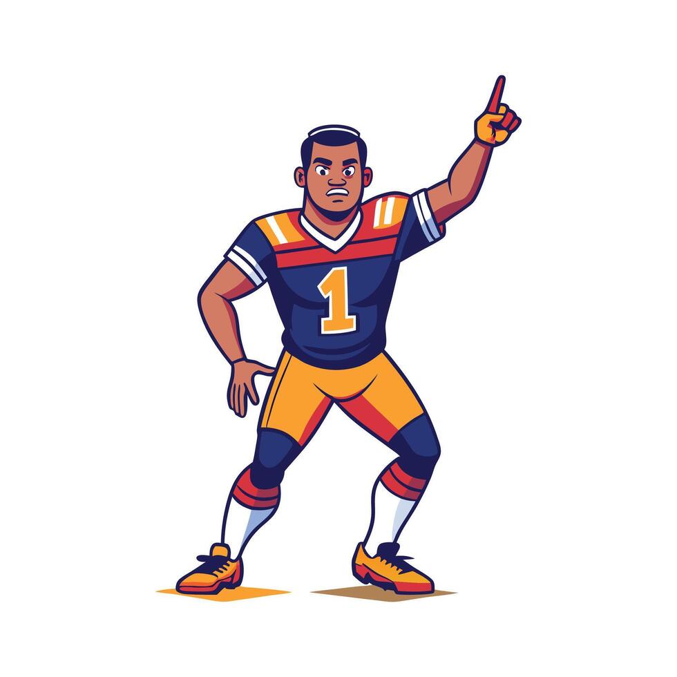 Football Player Making Hand Signal for Pass vector