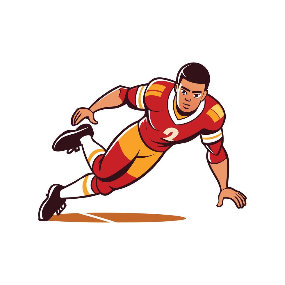 Football Player Sliding for Precision Tackle vector