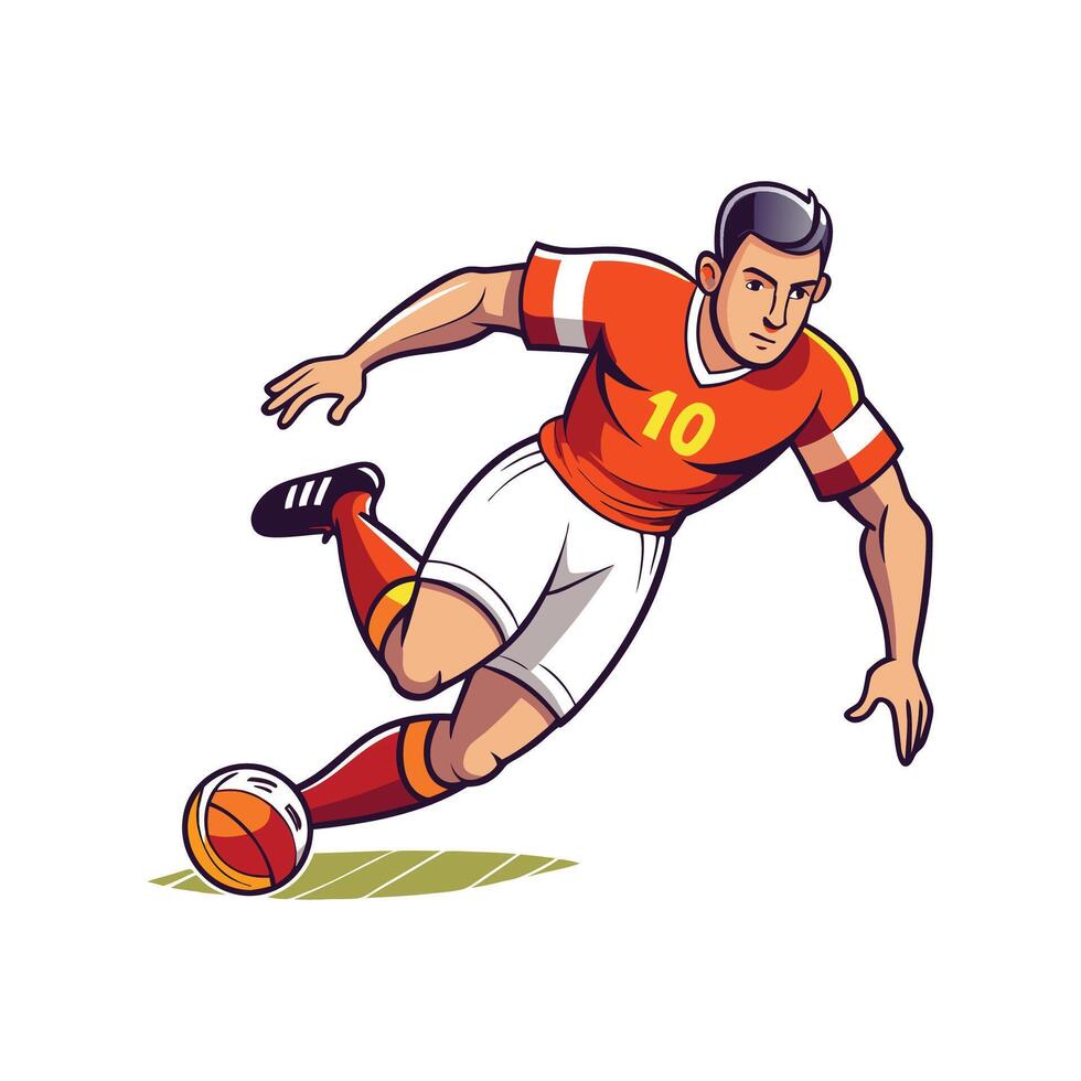 Football Player Sliding to Make Ideal Pass vector