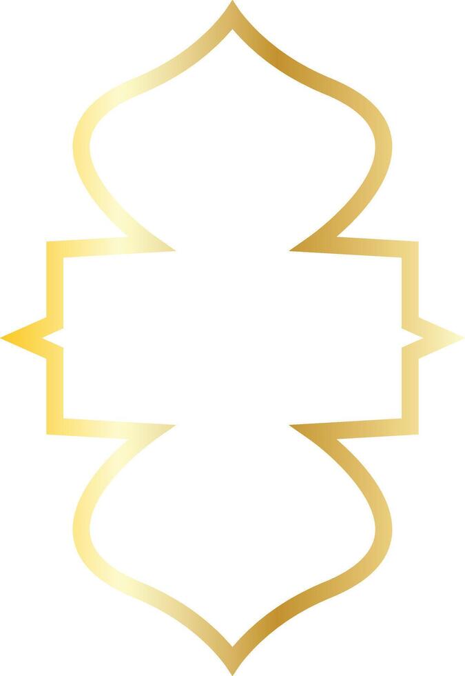 Golden Arabic Islamic Frame. vector