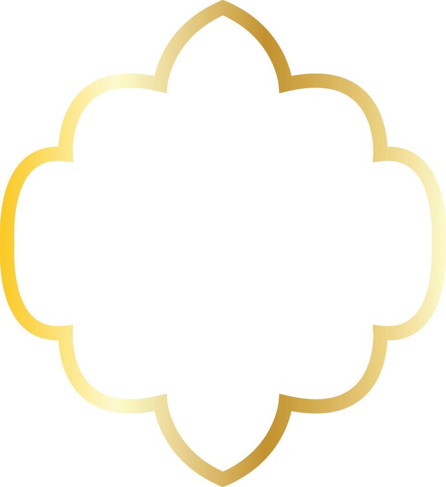 Golden arabian frame. vector